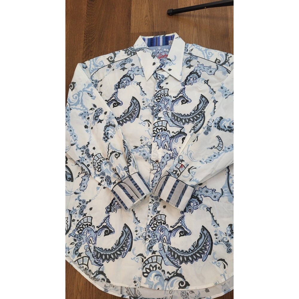 Robert Graham Long Sleeve Button Shirt Mens 2XL Paisley Colorful Bold Flip Cuff
